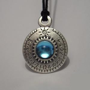 Crystal Sundial Necklace - Ra Series - "Aten" (Turquoise)