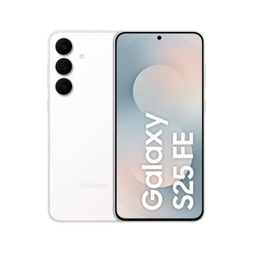 Samsung Galaxy S25 FE mit Galaxy AI, Handy mit Android, 6,7 Zoll FHD-Display, 50 MP Kamera, 256 GB Speicher, 8 GB RAM, 4.900 mAh Akku, White, 3 Jahre