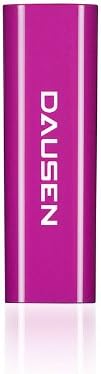 Dausen Universal 2600mAh Power Bank Fuschia External Battery Backup Charger USB Port Mobile Power Source for Smartphone and Tablet PC