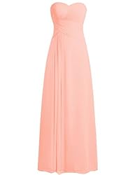 JAEDEN Women's Long Sweetheart Chiffon Pleat