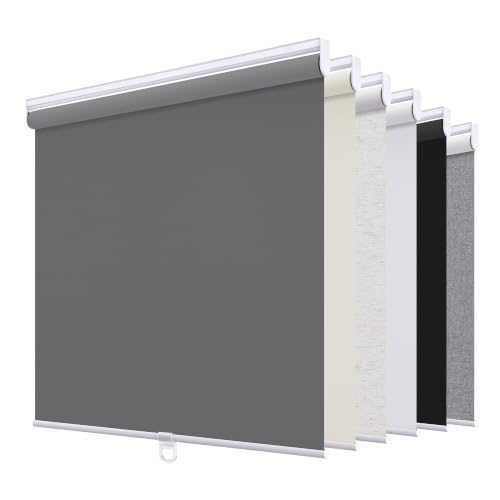 SUNOFF Blackout Roller Shades 34" W x 72" H Grey