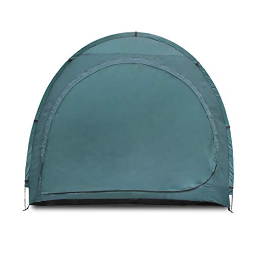 H&ZT Portable Pop Up Bike Tent Space Saving Outdoor Storage Shed Tent Weather Resistant Protection with Carrying Case (Dark Blue (Zipper Upgraded))