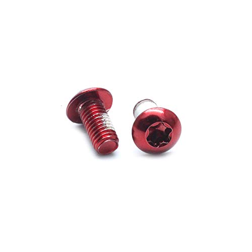 Yoohey M5x10mm Red Disc Brake Rotor Bolts Screw for MTB Mountain Bike - Pack of 12