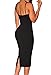 ZKESS Women's Sleeveless Plunging V Neck Cocktail Bodycon Dress One Size Black