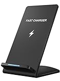 Wireless Charger, Pasonomi Qi Certified Fast Wireless Charger Stand for Galaxy S9/S9+/S8/8+, Note 8/5, S7/S7 Edge/S6 Edge+, Standard Wireless Charging Compatible with iPhone X/8/8 Plus (No AC Adapter)