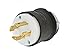 Hubbell HBL2731 Locking Plug, 30 amp, 3 Phase, 480V, L16-30P, Black and White