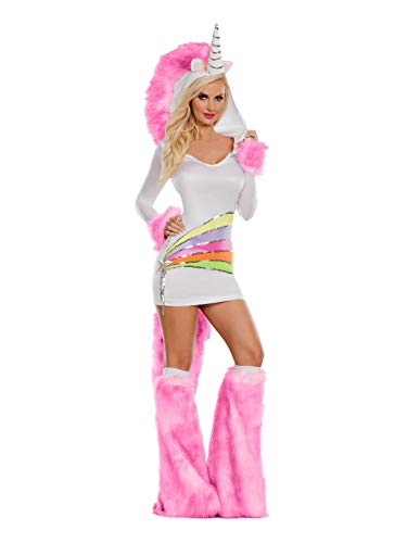 Party King Women's Rainbow Unicorn Costume, Pink, Small