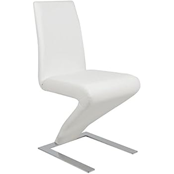 Amazon.com - Giantex High Back PU Leather Dining Chair Z Shaped Zigzag ...
