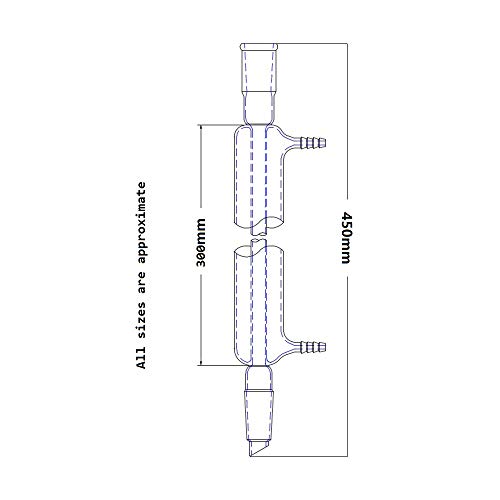 Laboy Glass Liebig Condenser with 24/40 Joints 300mm in Jacket Length