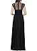 Miusol Women's Elegant Floral Lace 1920'S Royal Style Formal Long Dress,Black,Medium