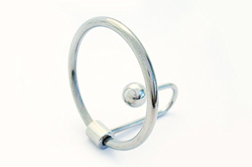 "Frodo" Best Stainless Steel Penis Satisfaction : Double Ball Head Glans Ring with Cum Sperm Stopper . Made in France (1 1/4 Glans Ring)