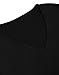 DUBACH Women 's Basic V-Neck Long Sleeve Irregular Hem Wine Red Loose Dress(Black,M)