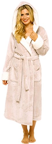 ladies hooded dressing gown
