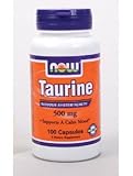 Now Foods Taurine 500 mg, 100 caps (Pack of 2)