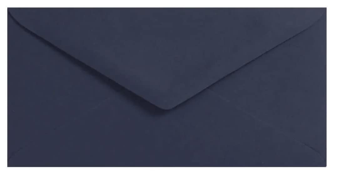 DL Coloured Envelopes for Greeting Cards Wedding Invitations & Crafts (110x220mm) Pack of 50 (Navy Blue)
