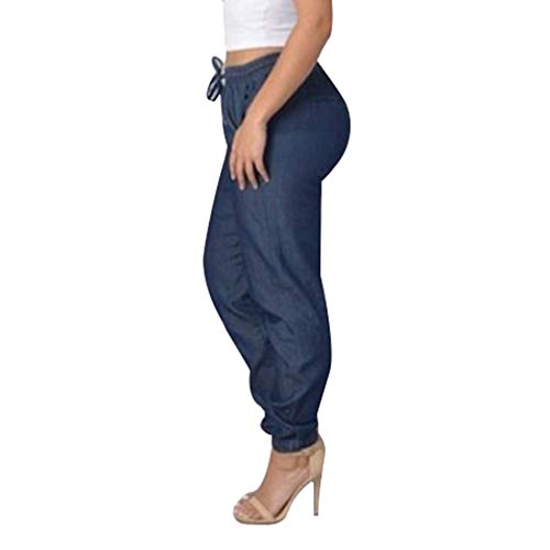 Colore Solido Jeans A Vita Media, Retro e Eleganti Denim Pantaloni Comode  Elastico in Vita Pantaloni con Tasche Donna… | GEBZA Shopping