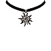 Alpenflüstern Traditional Velvet Choker Rhinestone Edelweiss Large, Ladies costume jewelry, bavarian necklace close-fitting, elastic narrow choker for Dirndl, Leather trouser, Oktoberfest (black)