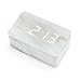 OCT17 Marble Pattern Alarm Clock, Fashion Multi-Function LED Digital Alarm Clocks Stone Cube with USB Power Supply, Voice Control, Timer, Thermometer - White