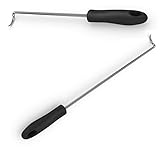 Cave Tools Pigtail Food Flipper & Turner Hooks - Large + Small Barbecue & Cooking Turners For Turning Bacon Steak Meat Vegetables Sausage Fish And More - Replaces Grill Spatula Tongs & BBQ Fork