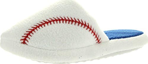Static Boys All Star Sports Football Baseball Soccer Basketball Slippers,Blue Baseball,12/13