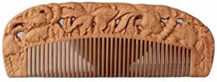 Wood Comb, with Unique Carved Pattern, Graceful Anti-Static Wooden Hair Comb, Made of Natural Peach Tree Wood, Handmade Hair Rake, Fancy Gift Box Packed - Goldfish