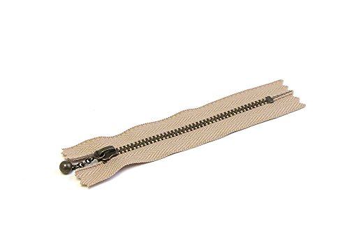 Y.K.K 玉付ファスナー 16cm 10本入 濃いベージュ 3GKB16-573