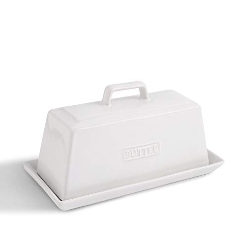 KOOV Porcelain Butter Dish With Lid, Perfect for East West Coast Butter