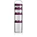 BlenderBottle GoStak Twist n' Lock Storage Jars, 4-Piece Starter Pak, Plum