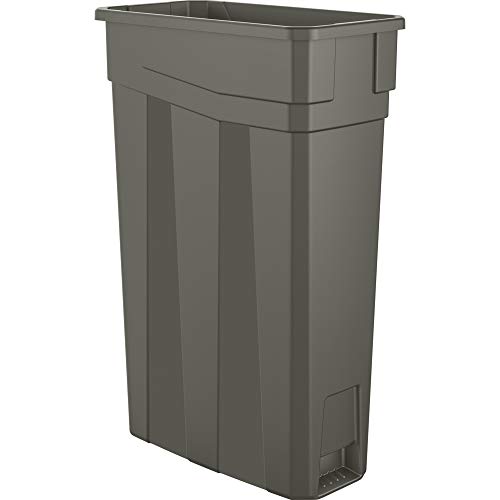Amazon Basics 23 Gallon Commercial Slim Trash Can, No Handle, Grey, 2