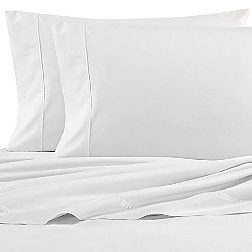 Nautica - Full Size Sheet Sets, Cotton Percale Bedding, Crisp & Cool, Stylish Home Decor, Dorm Room Essentials (Solid White, Full)