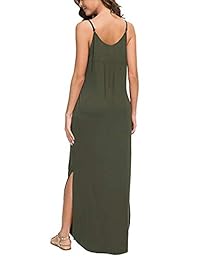 Vestido largo para dama, estilo casual de tirantes, ajuste holgado con apertura lateral, para verano