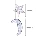 Lainin Solar Wind Spinner Color Changing Star Moon Wind Chime Light Mobile for Home Outdoor Garden