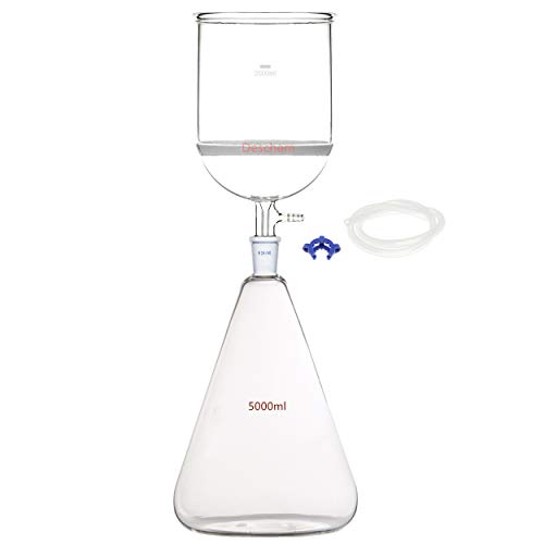 5000ml,24/40,Lab Glass Vacuum Suction Filter Kit,2L Buchner Funnel & 5L