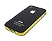 SANOXY Yellow/Black Hard Plastic Rubber Bumper Case Cover with Metal Buttons Fit For iPhone 4 4S