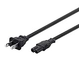 Monoprice AC Power Cord Cable - 3 Feet Without Polarized | 18AWG, 10A (NEMA 1-15P to IEC-320-C7)