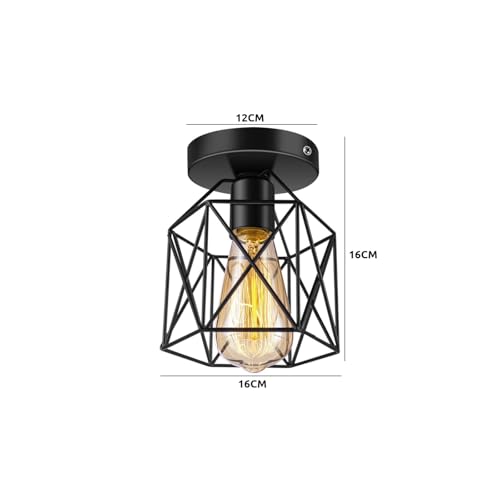 3 Unidades Lámpara de techo colgante de estilo industrial,Iluminación Colgante,interior de casas(Sin bombilla) | Lámpara colgante de estilo industrial retro nórdico con jaula metálica