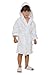 Kids Terry Cloth Robe 100% Cotton Kid's Hooded Bathrobe for Girl and Boy White large