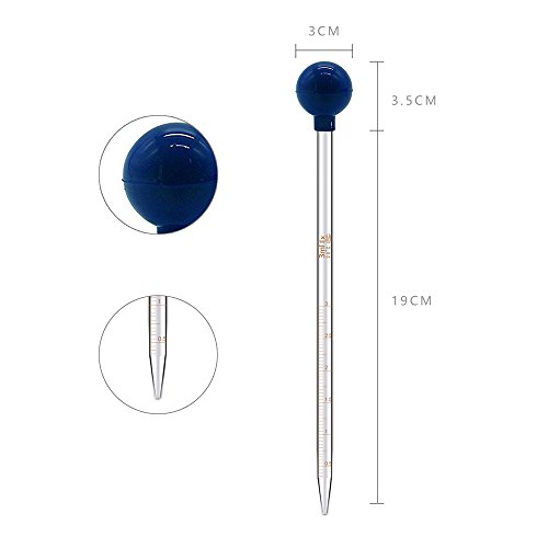 Thick Glass Graduated Dropper Pipettes with Caps Set of 5(1ml 2ml 3ml 5ml 10ml) - Thumbnail 4