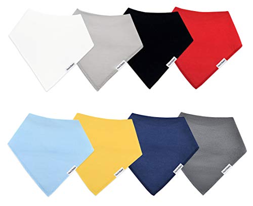 TheAZBaby Baby Bandana Drool Bibs for Boys and Girls, Organic, Plain Colors, Unisex 8 Pack Baby Shower Gift Set for Teething and Drooling, Soft Absorbent and Hypoallergenic (Solid Colors) - Thumbnail 7