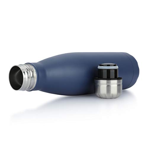 Water Bottle Stainless Steel Vacuum Insulated Double Walled Cola Shape Thermoses (Dark Blue) - Thumbnail 5