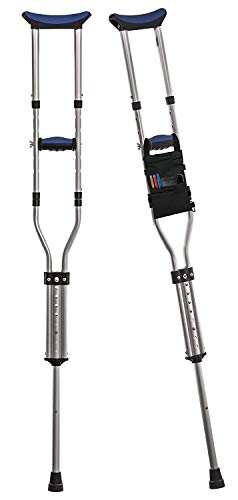 Crutch Bag Pouch - Accessory Tote for Crutches Provides Easy Hands-Free Access with Crutch Handle Covers Included for Men or Women - Black Color and Lightweight Design
