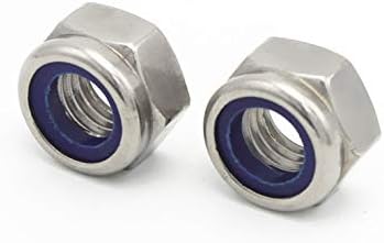 AMZVASO - M3/M4/M5/M6/M8/M10-M20 DIN985 Nylon Slip Lock Nut Self-locking Hex Nuts Locknut 304 Stainless Steel