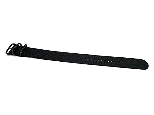 DaLuca-Ballistic-Nylon-NATO-1-Piece-Watch-Strap-Black-PVD-Buckle-22mm