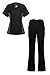 MediFit Women's Mock Wrap Medical Top & Pants Scrub Set