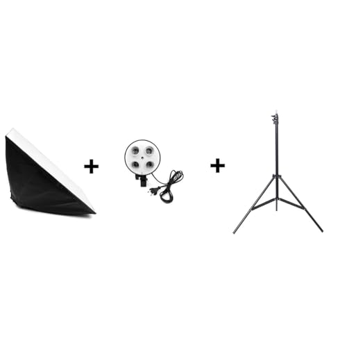 Kit Softbox com 4 lampadas LED e tripé de 2m, luz contínua para estúdio foto e vídeo