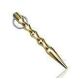 Odowalker Self Defense Keychain Kubaton Solid Key Chain Tactical Pen Window Breaker Self-Protection Stick Personal Protection (Brass)