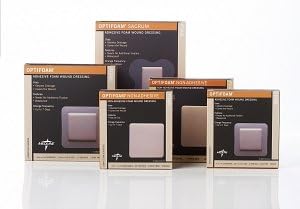 Medline Optifoam Sacrum foam Dressing (Size: 6.1"X5.5", 10 Per Box)