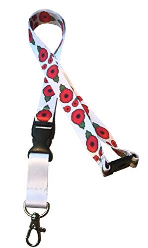 Poppy Lanyard with Safety Breakaway & Detachable Buckle Clip with Swivel Hook