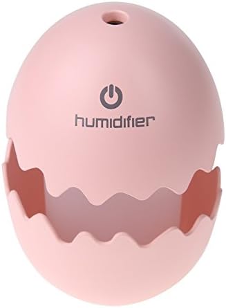 Mini Butterball Small Cute Egg Humidifier, Ultrasonic Cool Mist Humidifier with Led Light Automatic Power off Night Light Humidifier Air Purify for Bedroom Office Desk Easter Gift (Pink)
