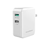 RAVPower Quick Charge 2.0 30W Dual USB Plug Quick Charger Foldable Pin for Galaxy S6/ Edge, Note 5/ 4, LG G / G5, Nexus 6 and iSmart for iPhone 7 (White)